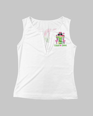 God Gifted Me Two Titles Mama And Grandma V-neck Tank Top