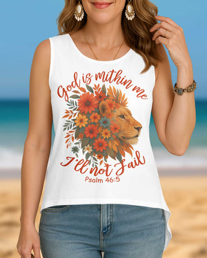 God Is Within Me I'll Not Fail Psalm Crop Out Wrap Back Tank Top