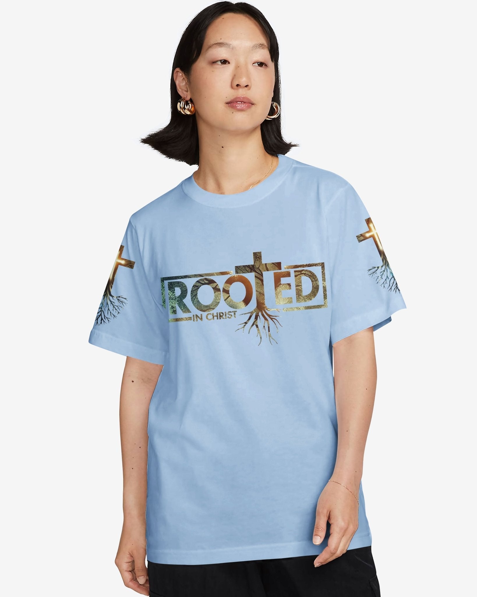 Woman Of Faith Rooted In Christ All Over Print T-shirt
