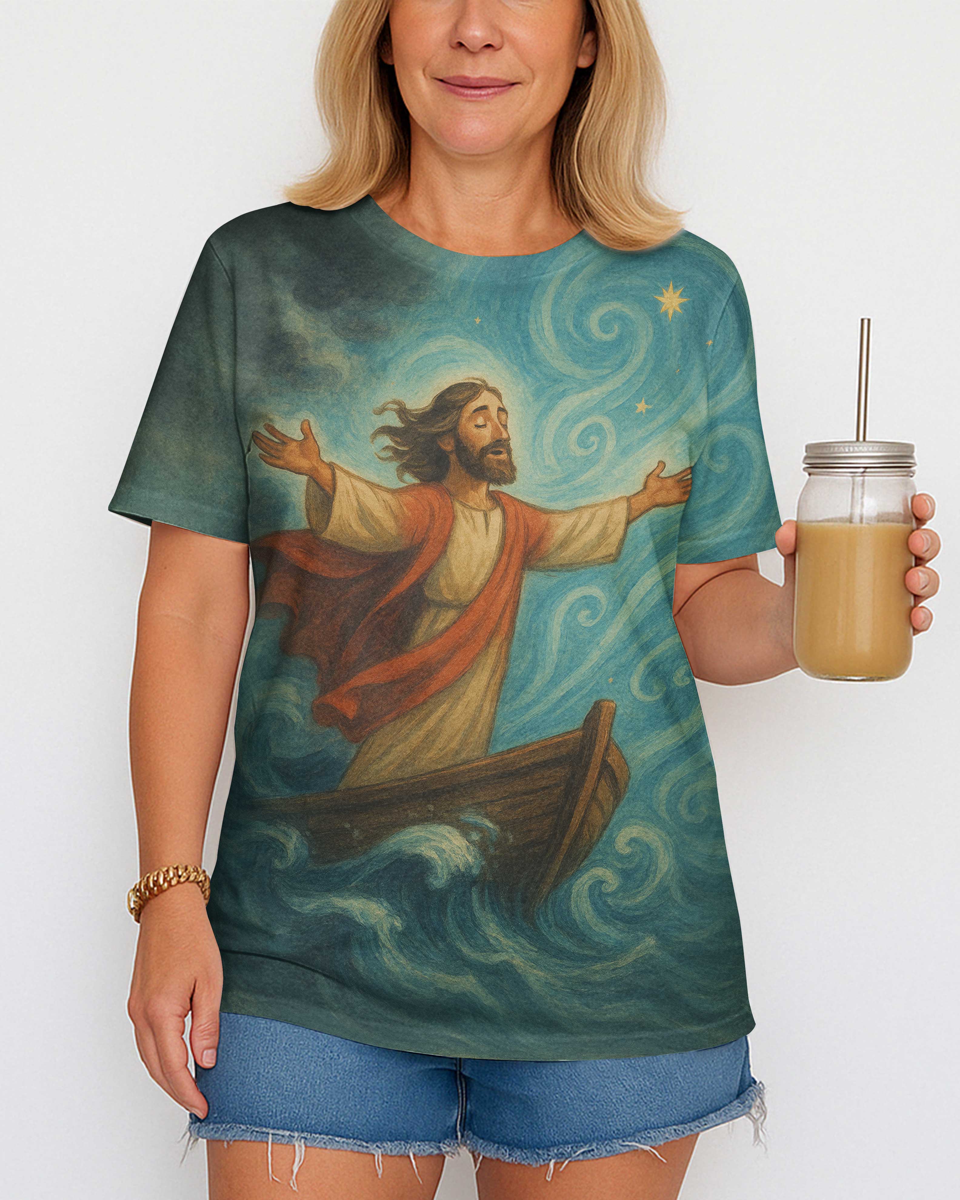 In Oceans Deep My Faith Will Stand All Over Print T-Shirt