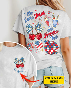 She Loves Jesus And America Too T-Shirt