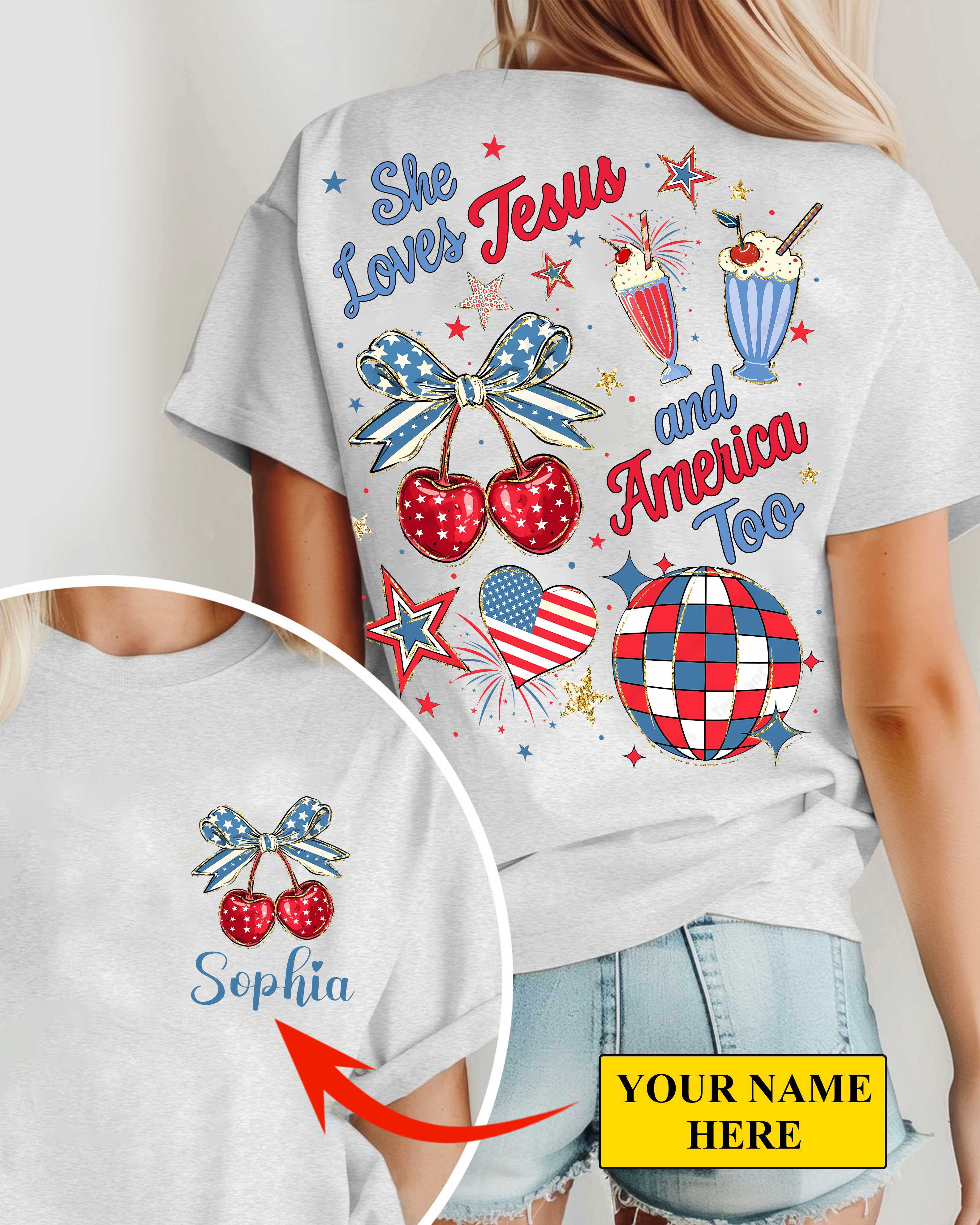 She Loves Jesus And America Too T-Shirt