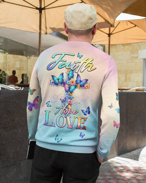 Butterfly Faith Hope Love All Over Print Sweater