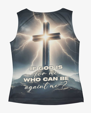If God Is For Me Who Can Be Against Me? All Over Print V-neck Tank Top