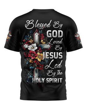Blessed By God Loved By Jesus All Over Print T-Shirt