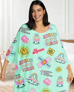 Retro Jesus All Over Print Sleep Tee