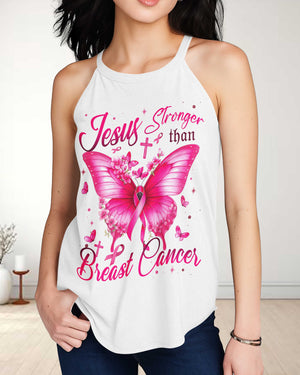 Jesus Stronger Than Breast Cancer Rocker Tank Top