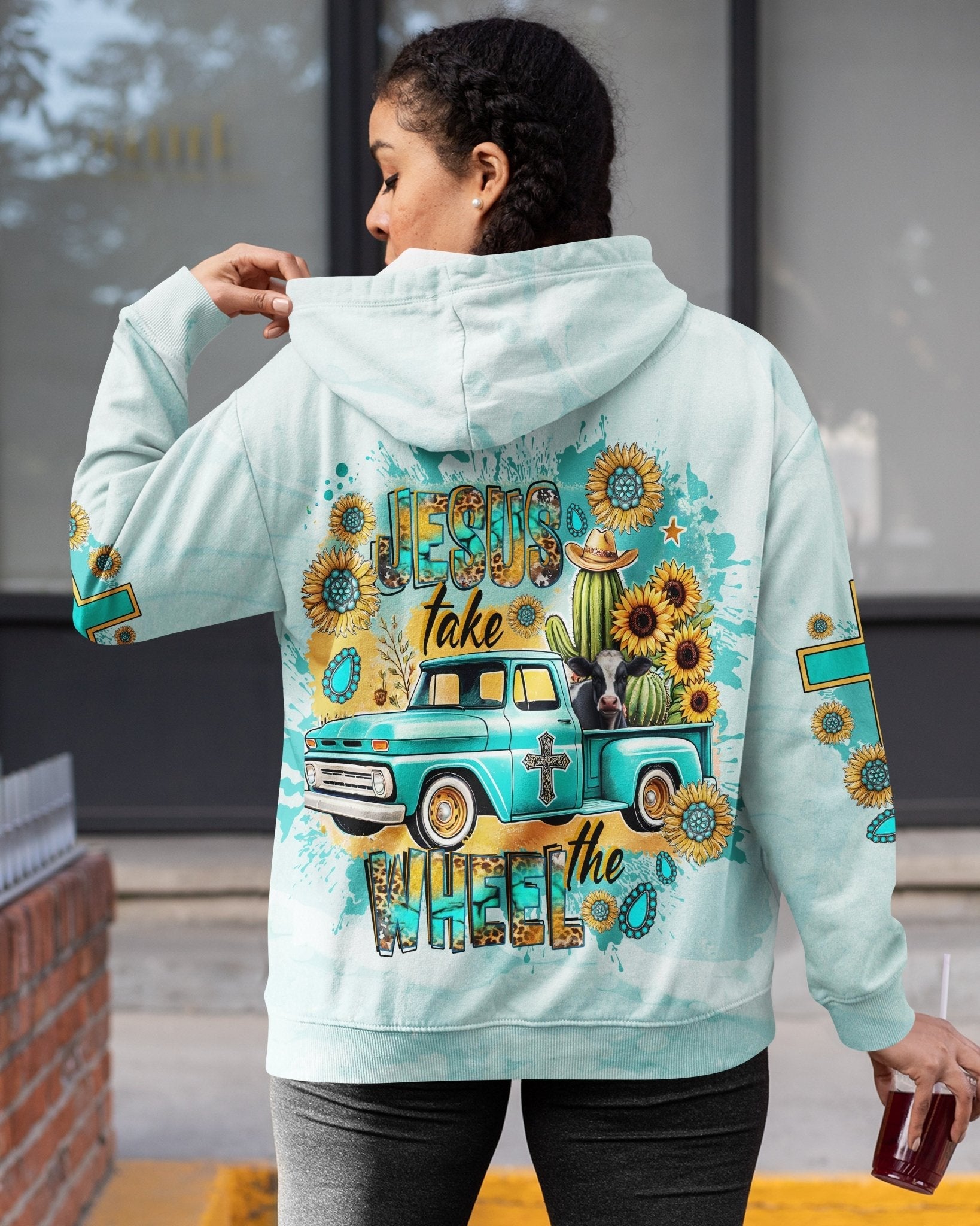 Jesus Take The Wheel All Over Print Hoodie