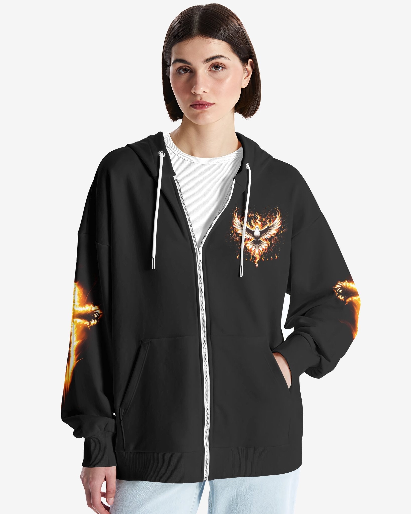 Baptized In Fire All Over Print Zip Hoodie