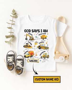 God Says I Am Boys Truck T-Shirt Kid