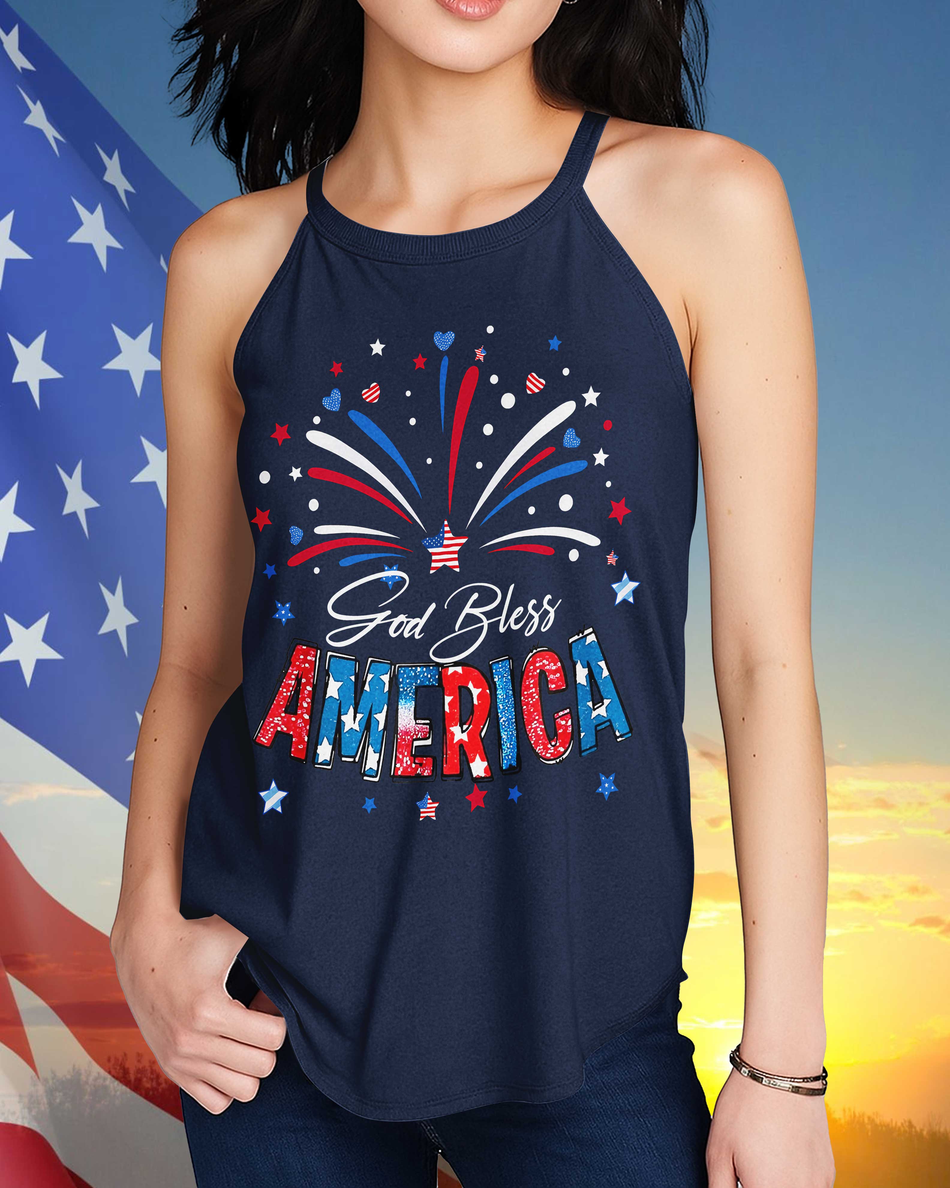 God Bless America Rocker Tank Top
