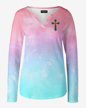 He Heals The Brokenhearted And Binds Up Their Wounds All Over Print V-neck Long Sleeves Shirt