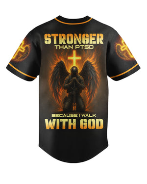 Stronger Than Ptsd Because I Walk With God Jersey