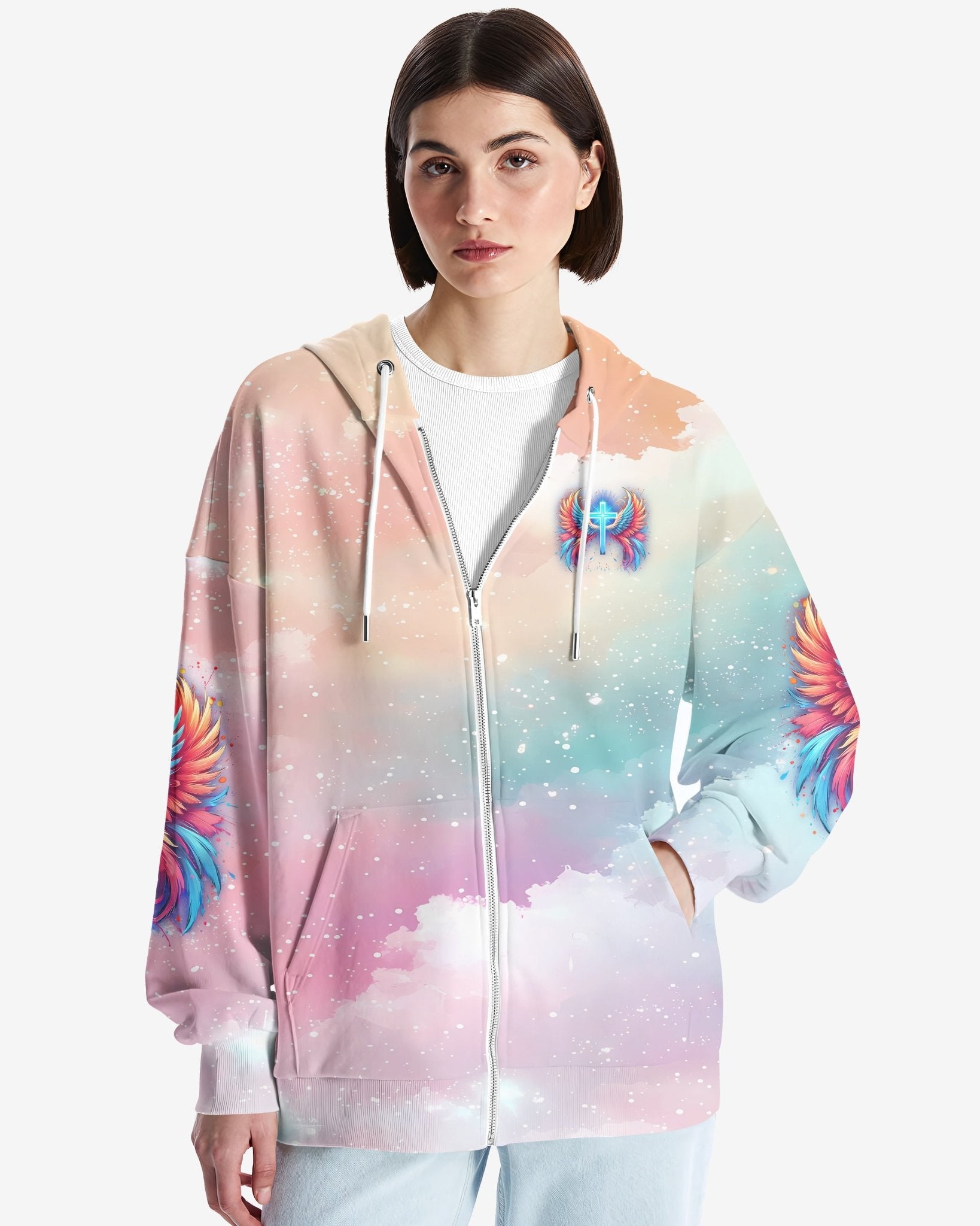 I Can Do All Things Through Christ Who Strengthens Me All Over Print Zip Hoodie