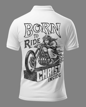 Born To Ride Christ Inside All Over Print Polo