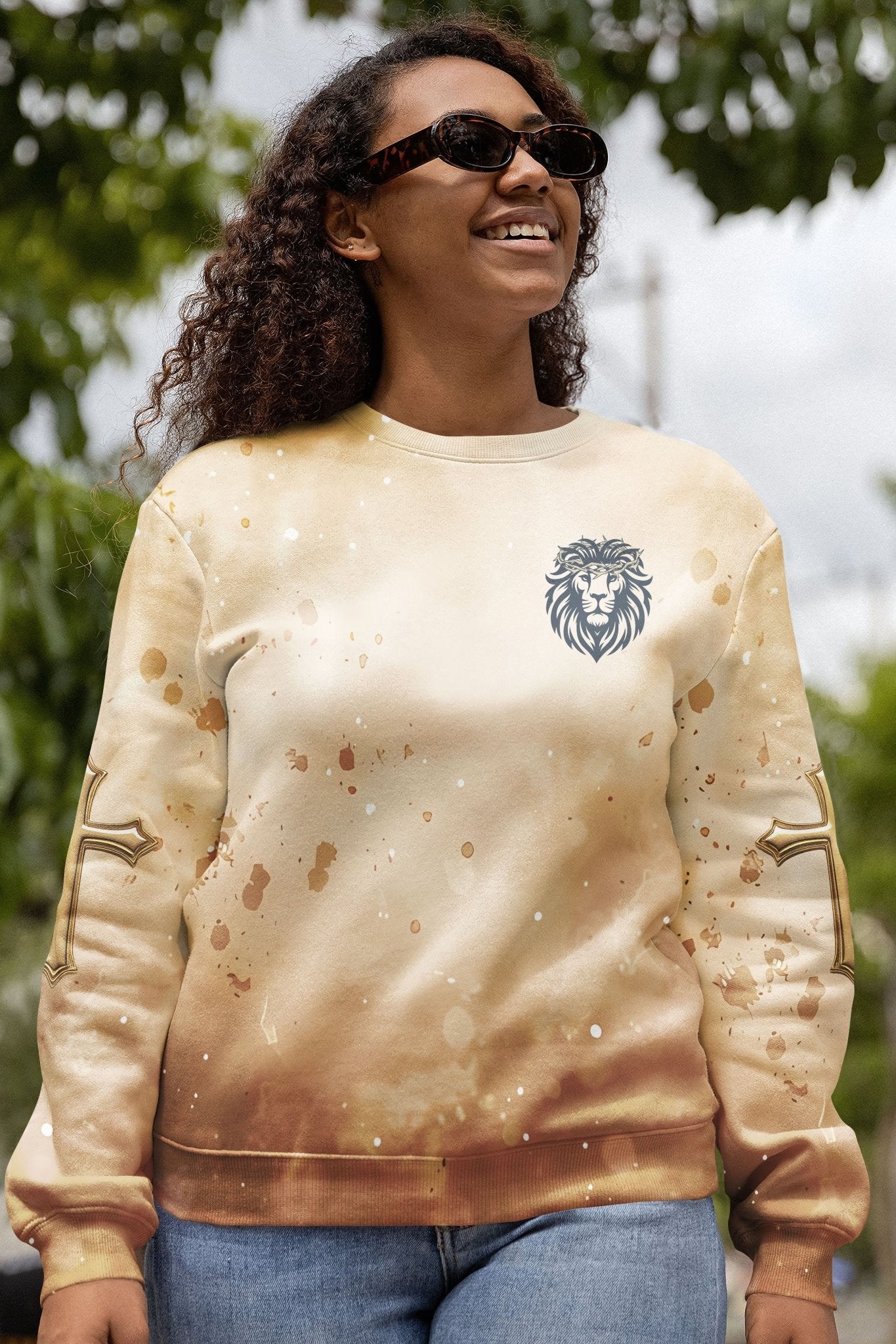 Behold The Lion Of The Tribe Of Judah Has Triumphed All Over Print Sweater
