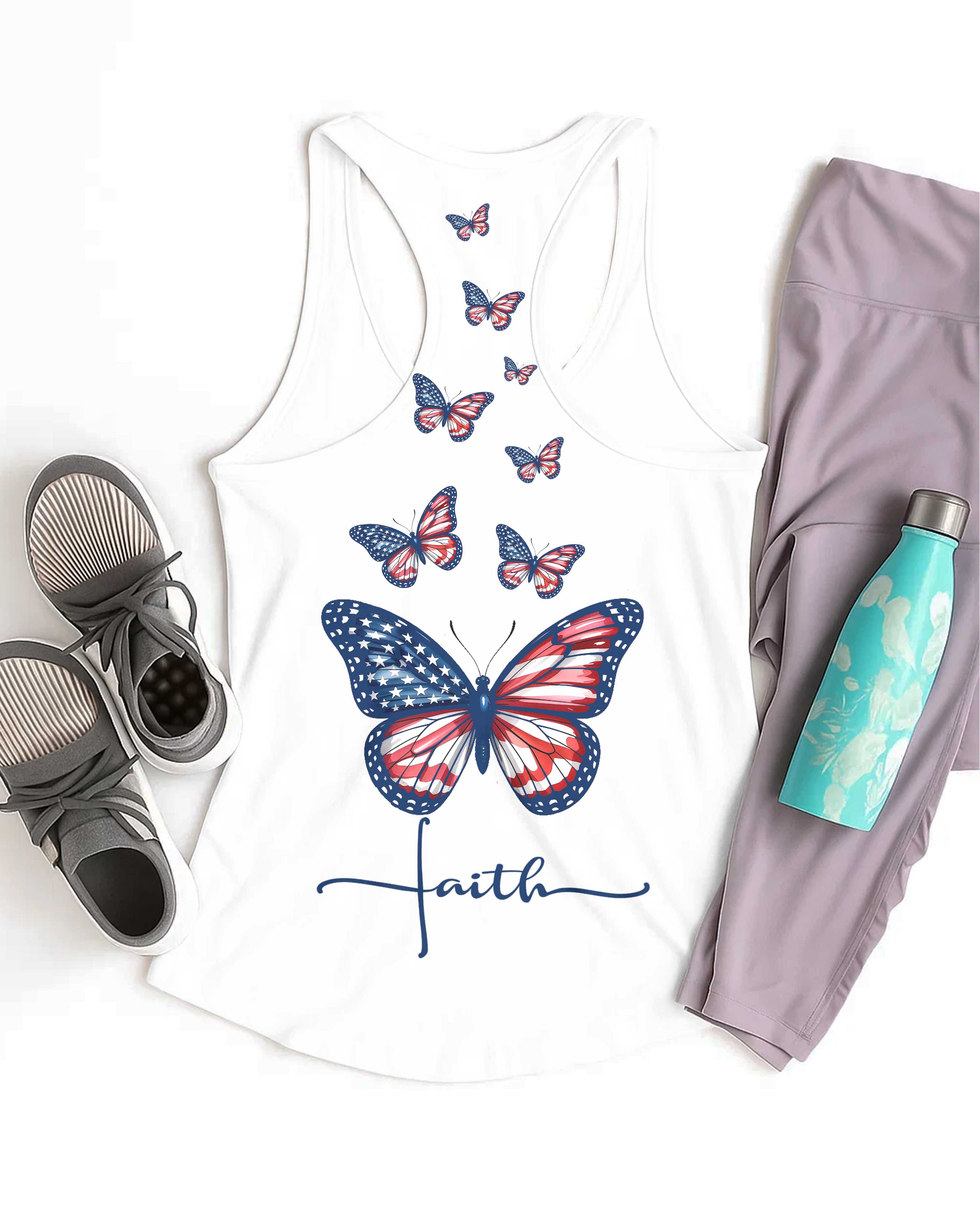 Blessed By God Loved By Jesus All Over Print Racerback Tank Top