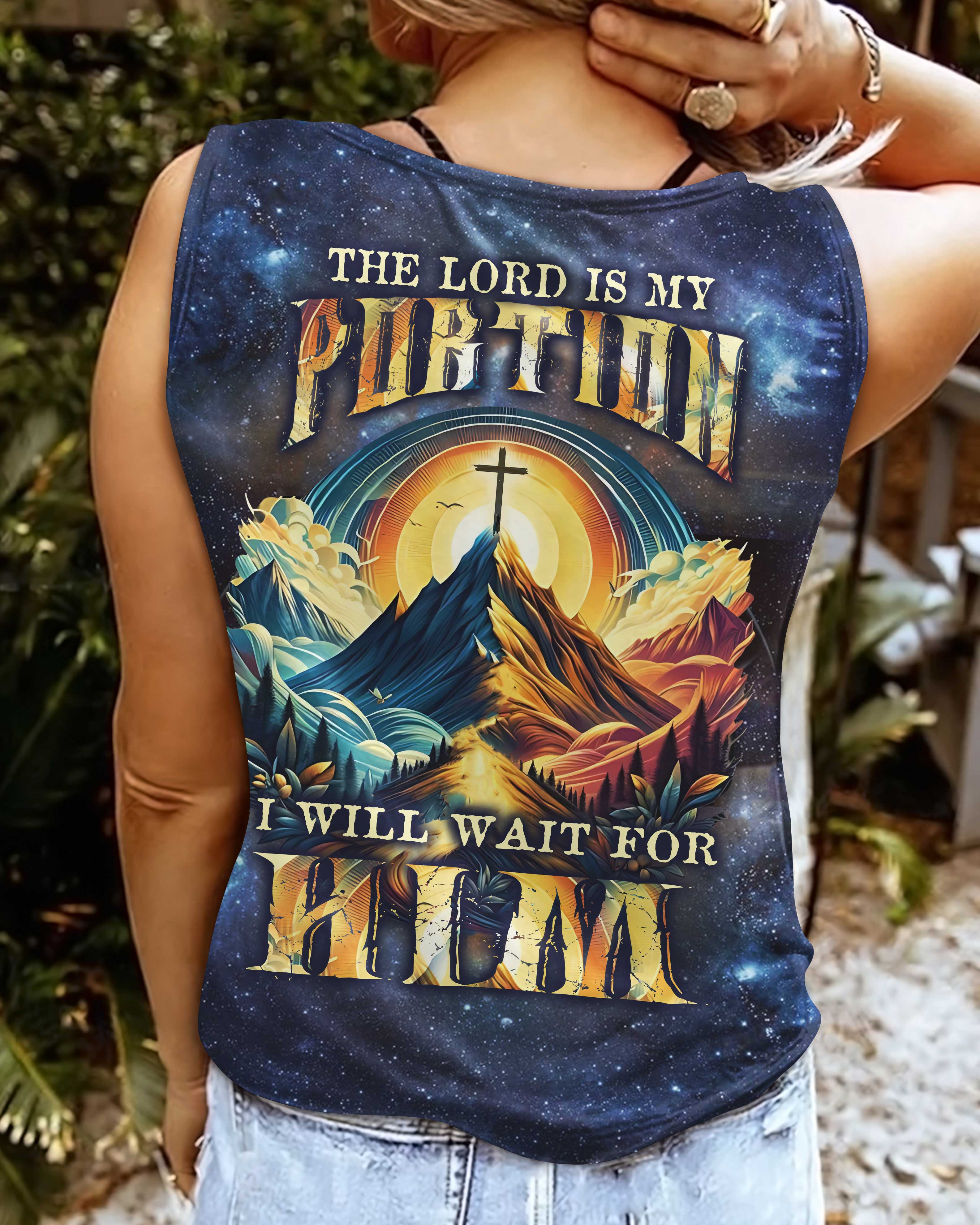 The Lord Is My Portion I Will Wait For Him All Over Print V-neck Tank Top