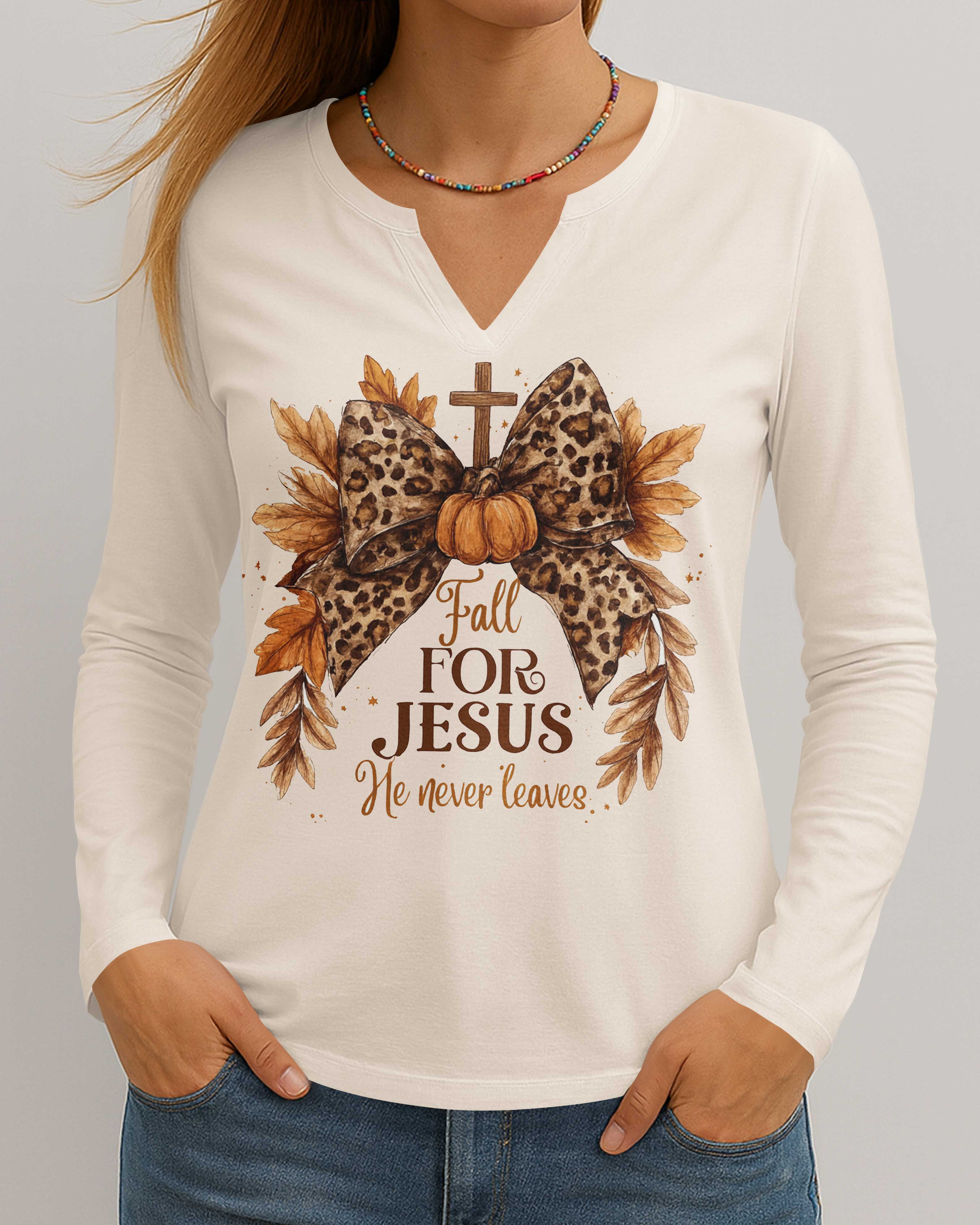 Give Thanks To The Lord V-neck Long Sleeves Shirt