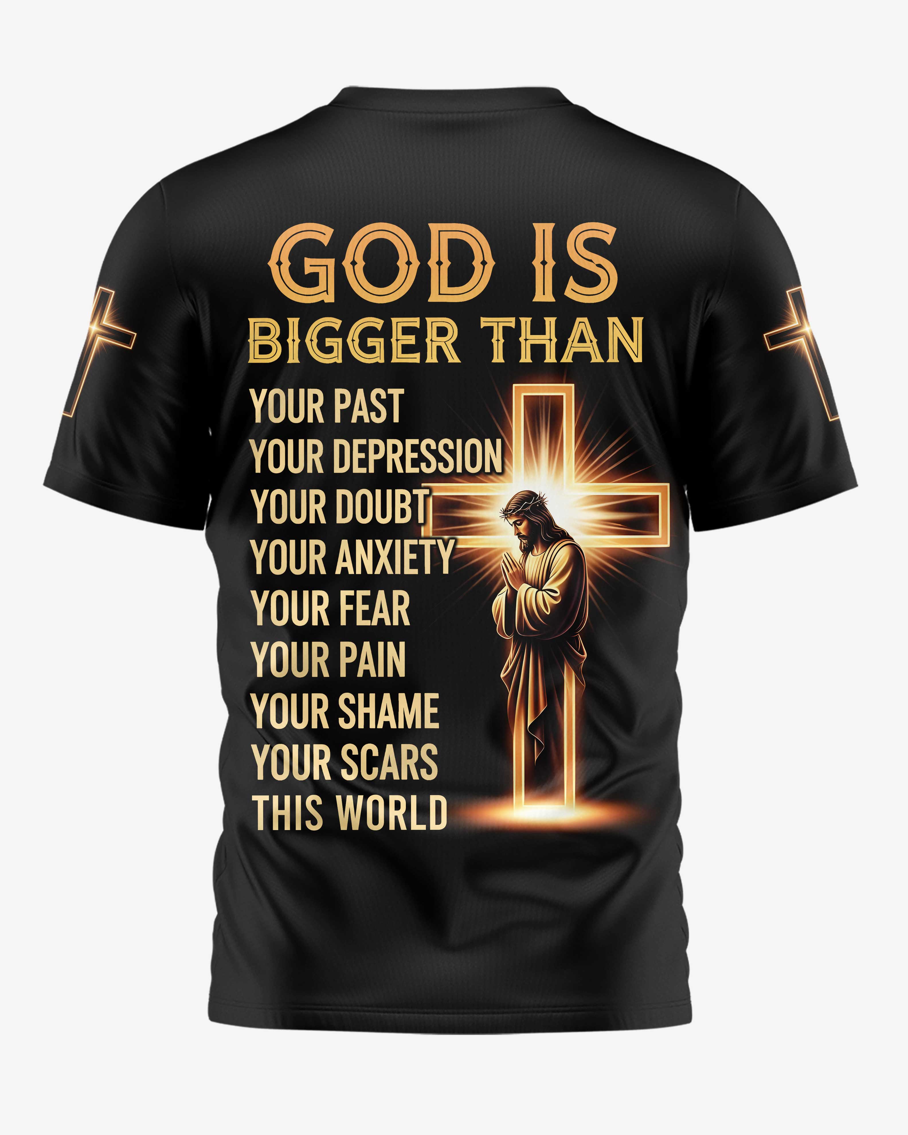 God Is Bigger Than All Over Print T-Shirt