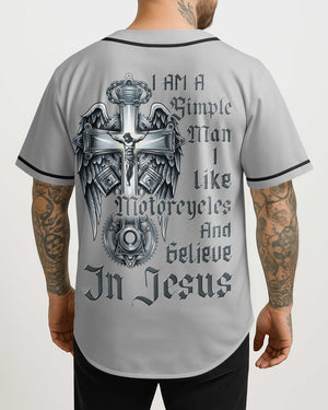 I Am A Simple Man I Like Motorcycles And Believe In Jesus Jersey