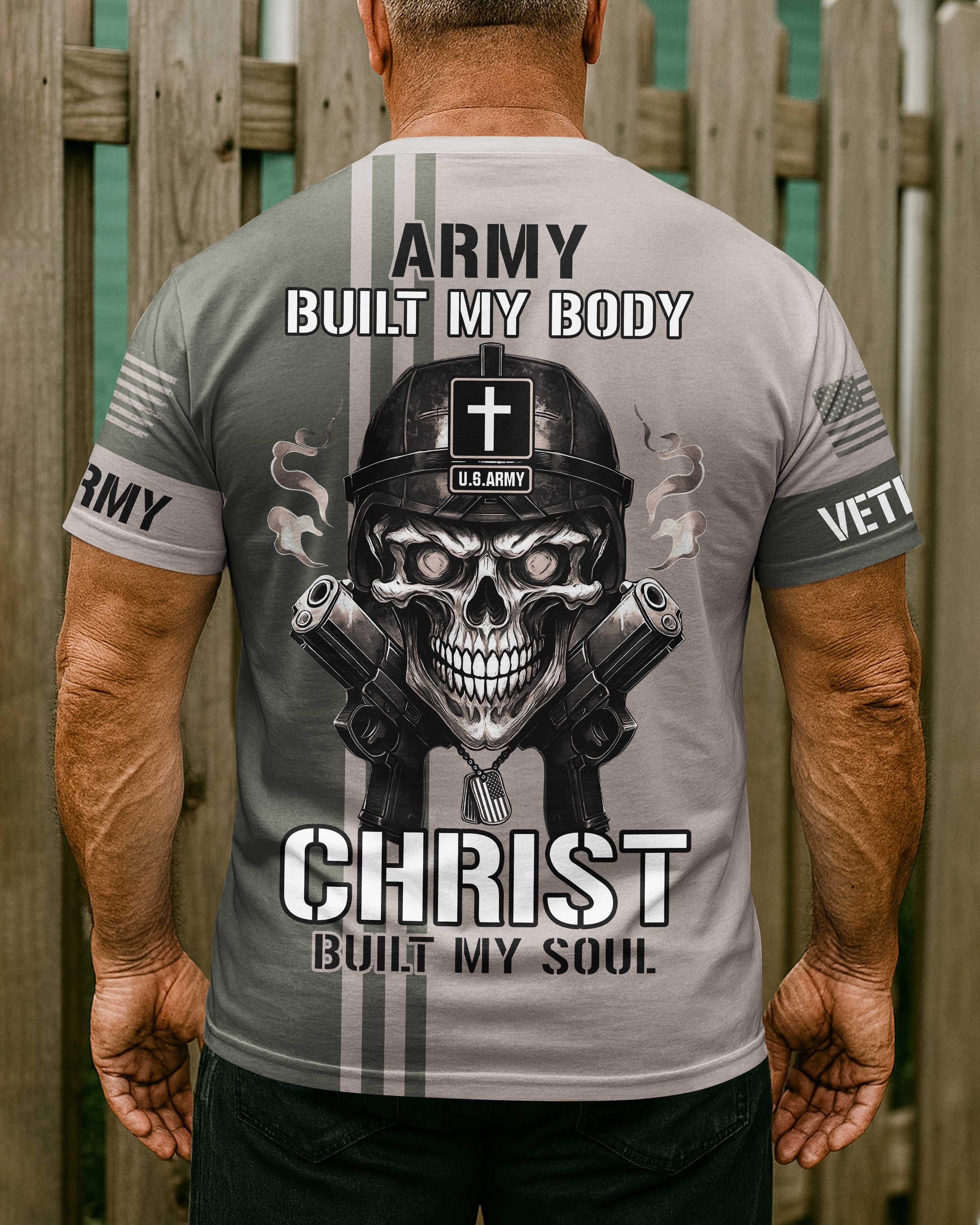 Army Built My Body All Over Print T-Shirt
