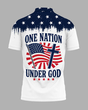 One Nation Under God All Over Print Polo Shirt