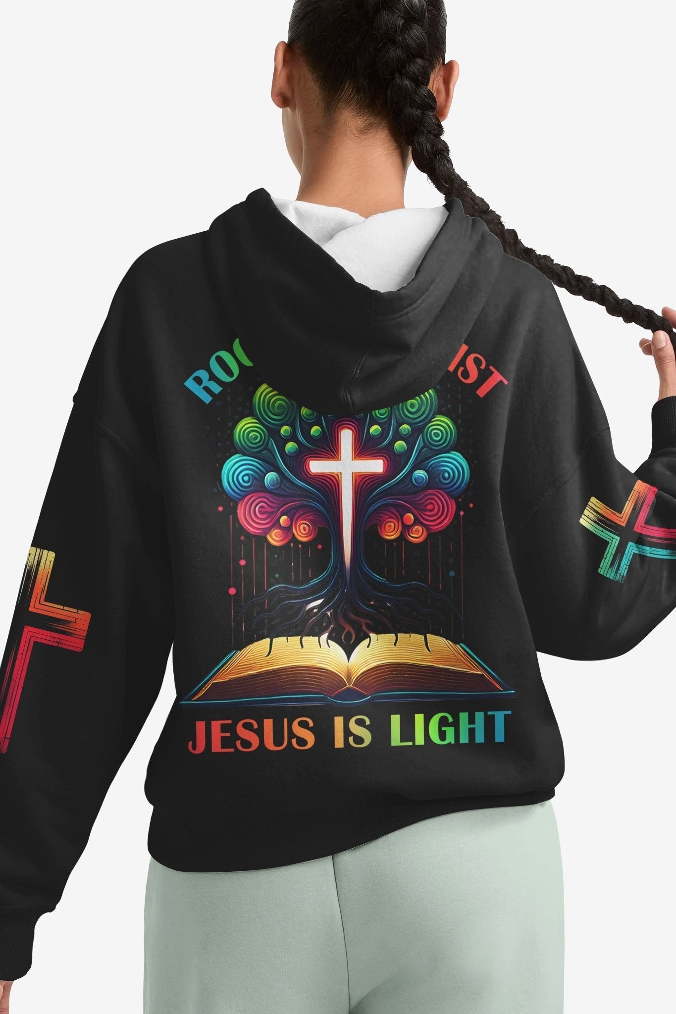 Rooted In Christ Jesus Is Light All Over Print Hoodie