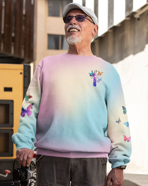 Butterfly Faith Hope Love All Over Print Sweater