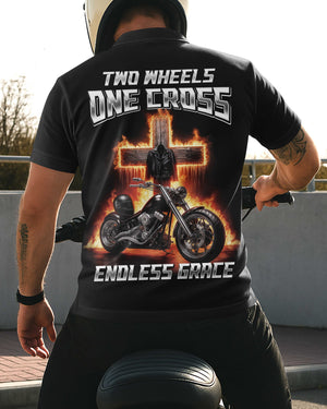 Two Wheels One Cross Endless Grace All Over Print Polo