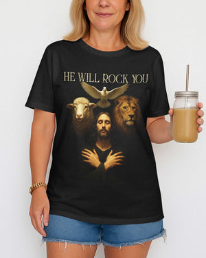 He Will Rock You All Over Print T-Shirt