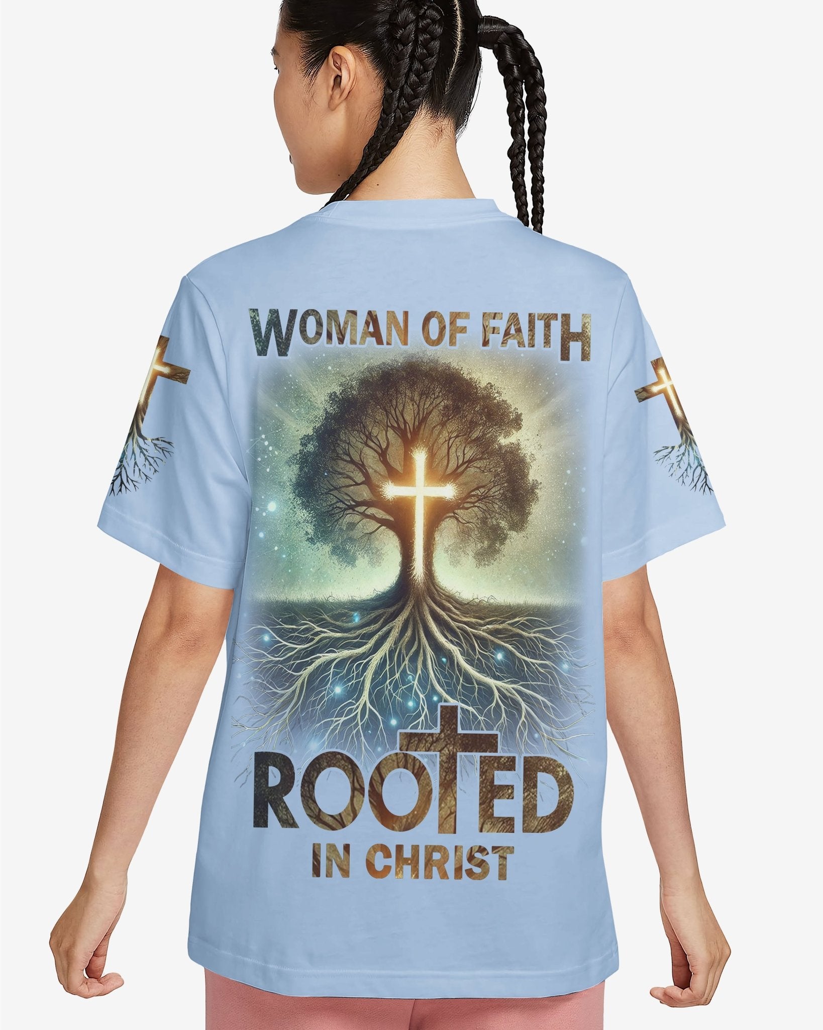 Woman Of Faith Rooted In Christ All Over Print T-shirt