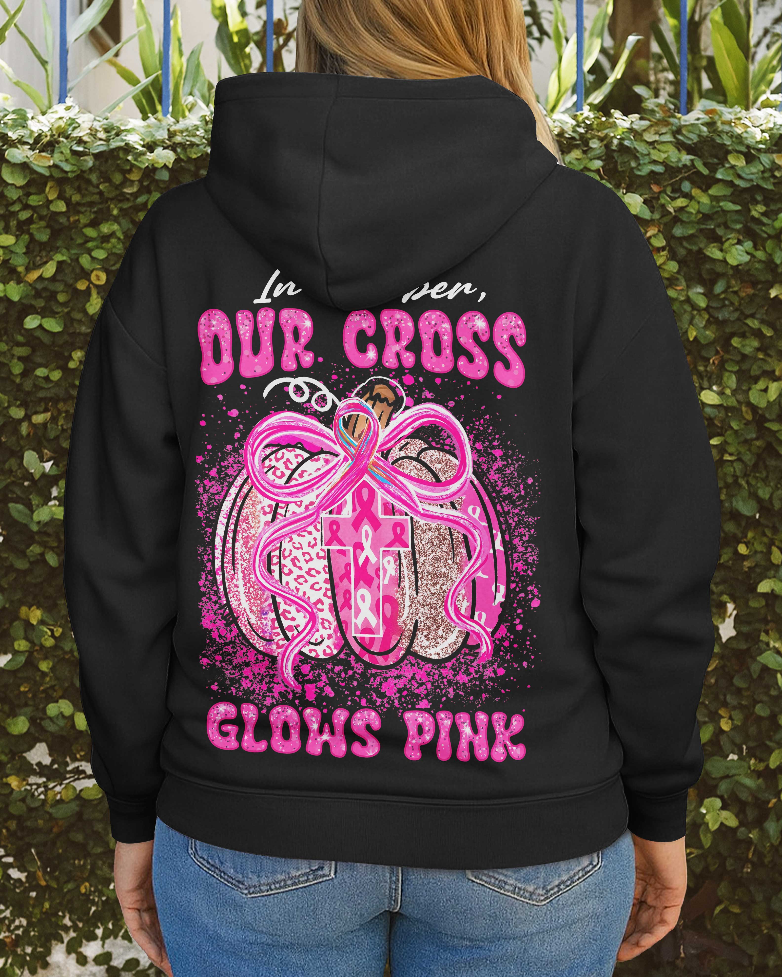 In October Our Cross Glows Pink Hoodie