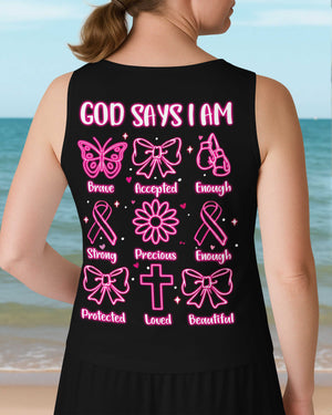 God Says I Am Brave All Over Print V-neck Tank Top