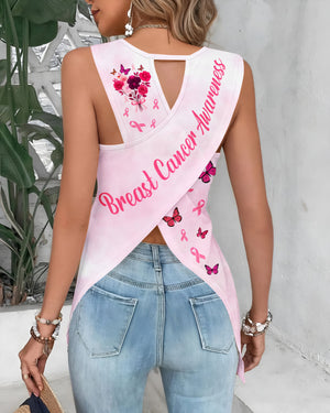 God Says You Are Unique All Over Print Crop Out Wrap Back Tank Top