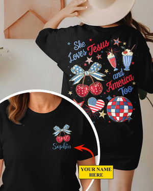 She Loves Jesus And America Too T-Shirt