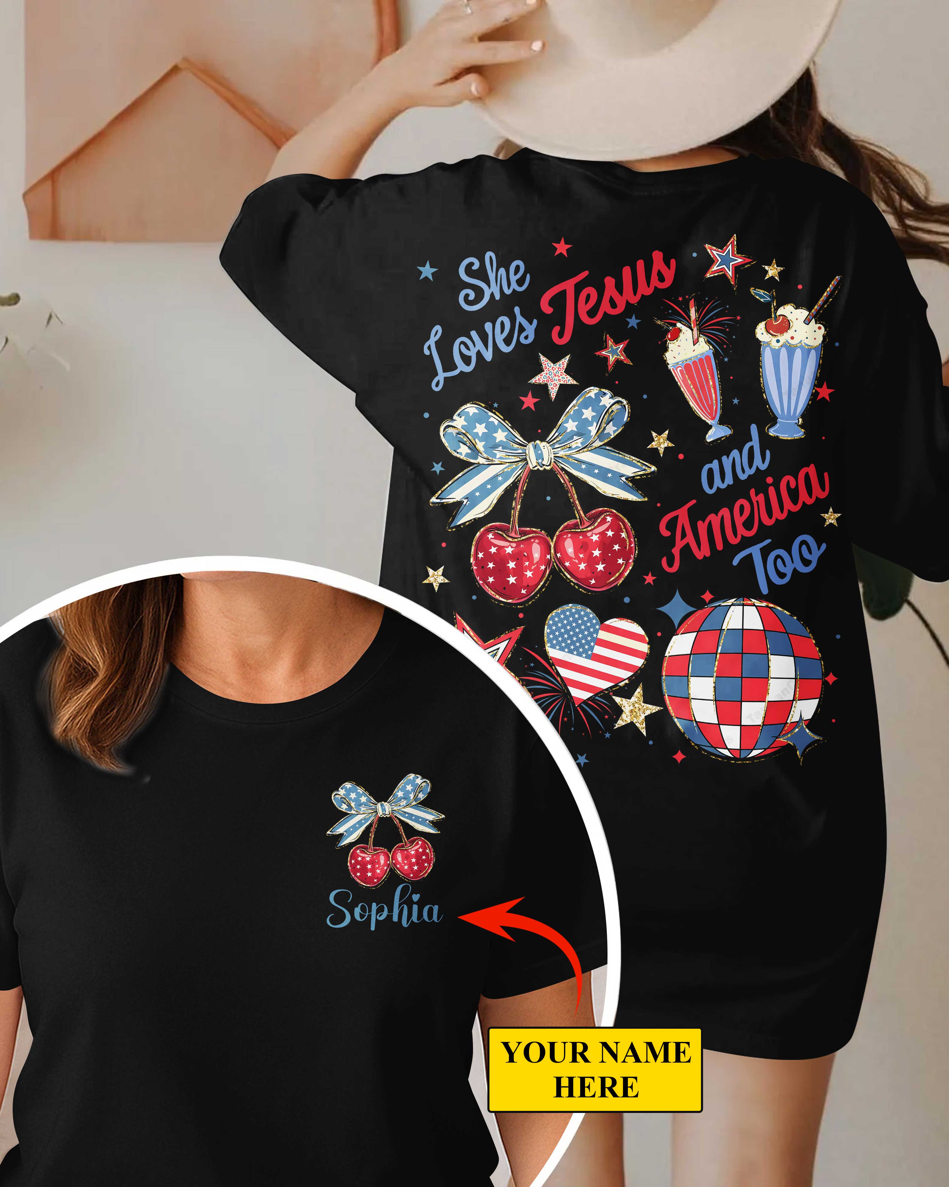 She Loves Jesus And America Too T-Shirt