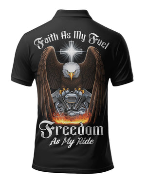 Faith As My Fuel Freedom As My Ride All Over Print Polo