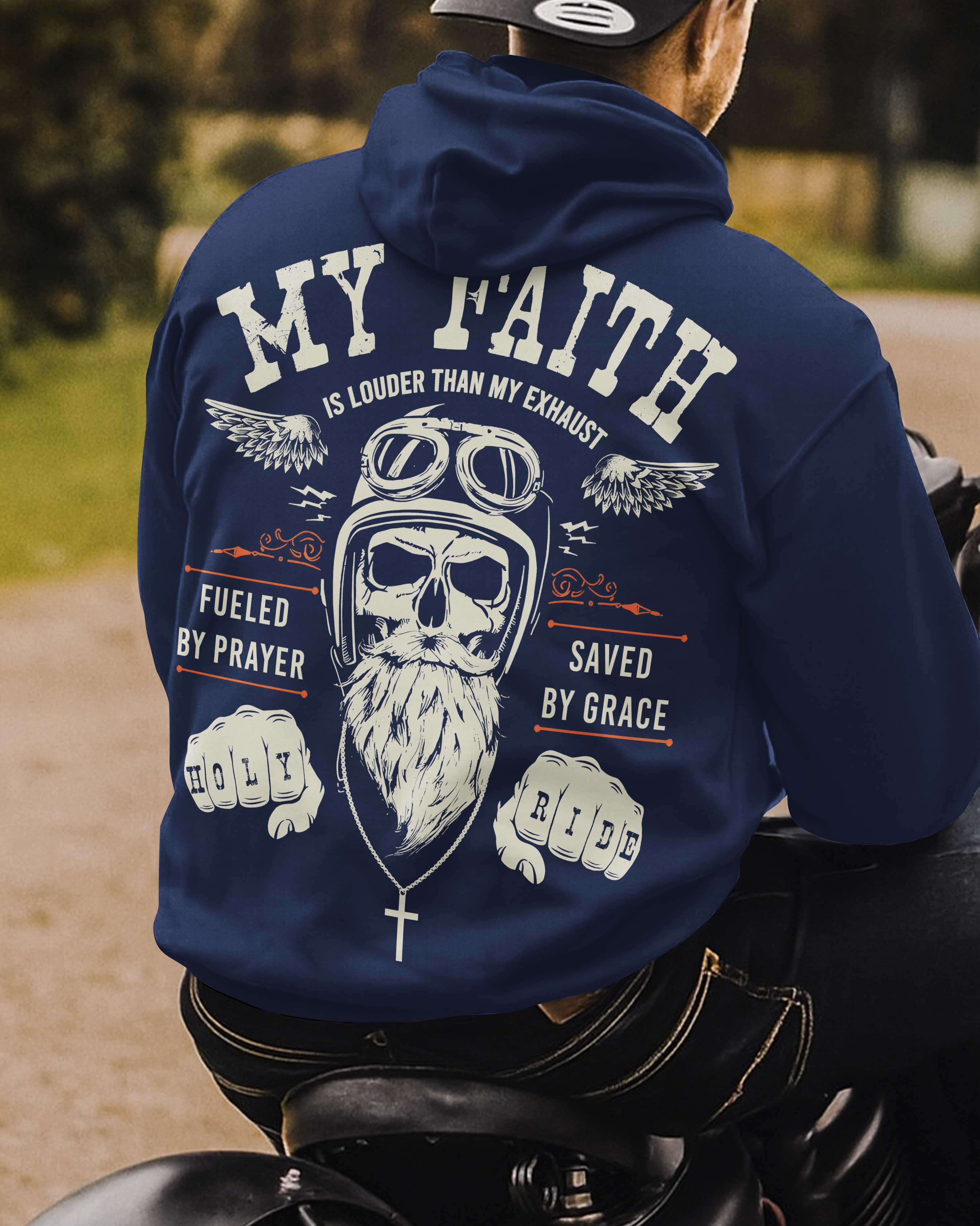 My Faith Is Louder Than My Exhaust All Over Print Hoodie