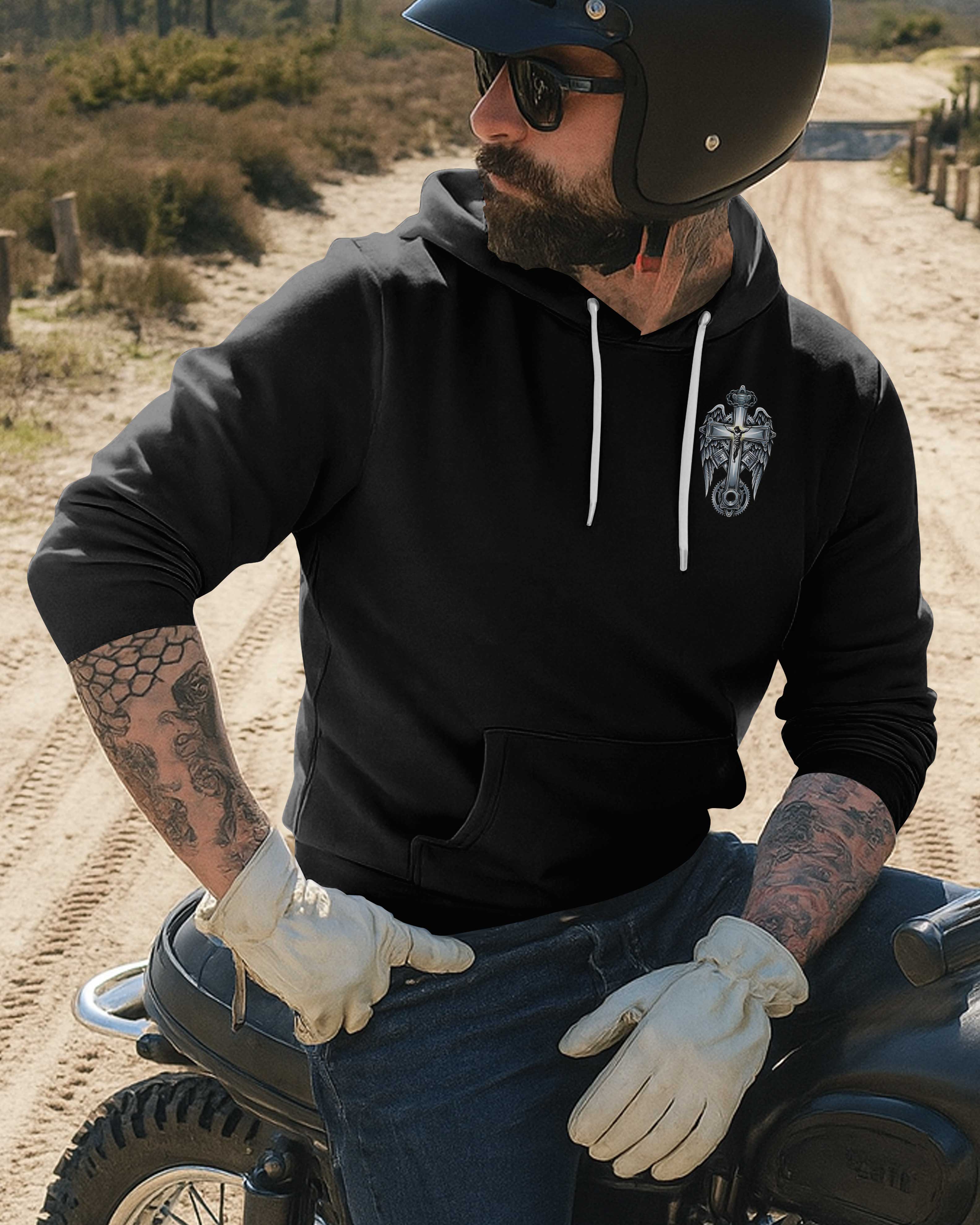 I Am A Simple Man I Like Motorcycles And Believe In Jesus Hoodie