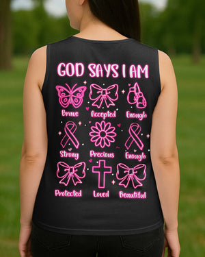 God Says I Am Brave All Over Print V-neck Tank Top