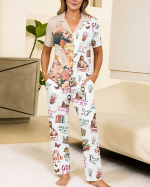 Flower Jesus Button Pajamas