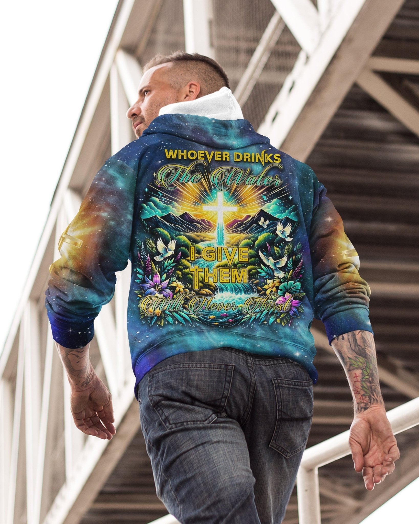 Whoever Drinks The Water I Give Them Will Never Thirst All Over Print Hoodie