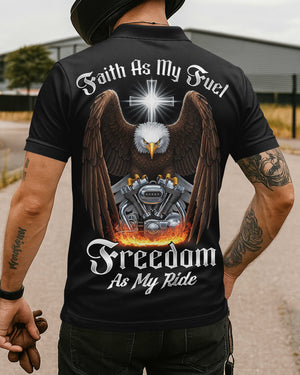 Faith As My Fuel Freedom As My Ride All Over Print Polo