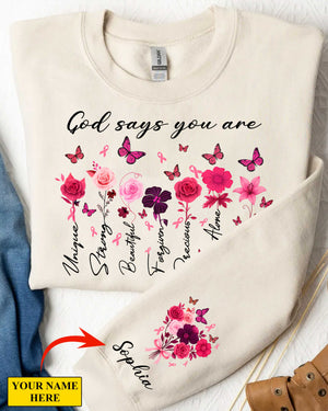 God Says You Are Unique Sweater Breast Cancer Awareness Sweater
