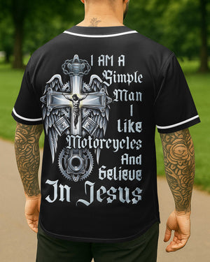 I Am A Simple Man I Like Motorcycles And Believe In Jesus Jersey