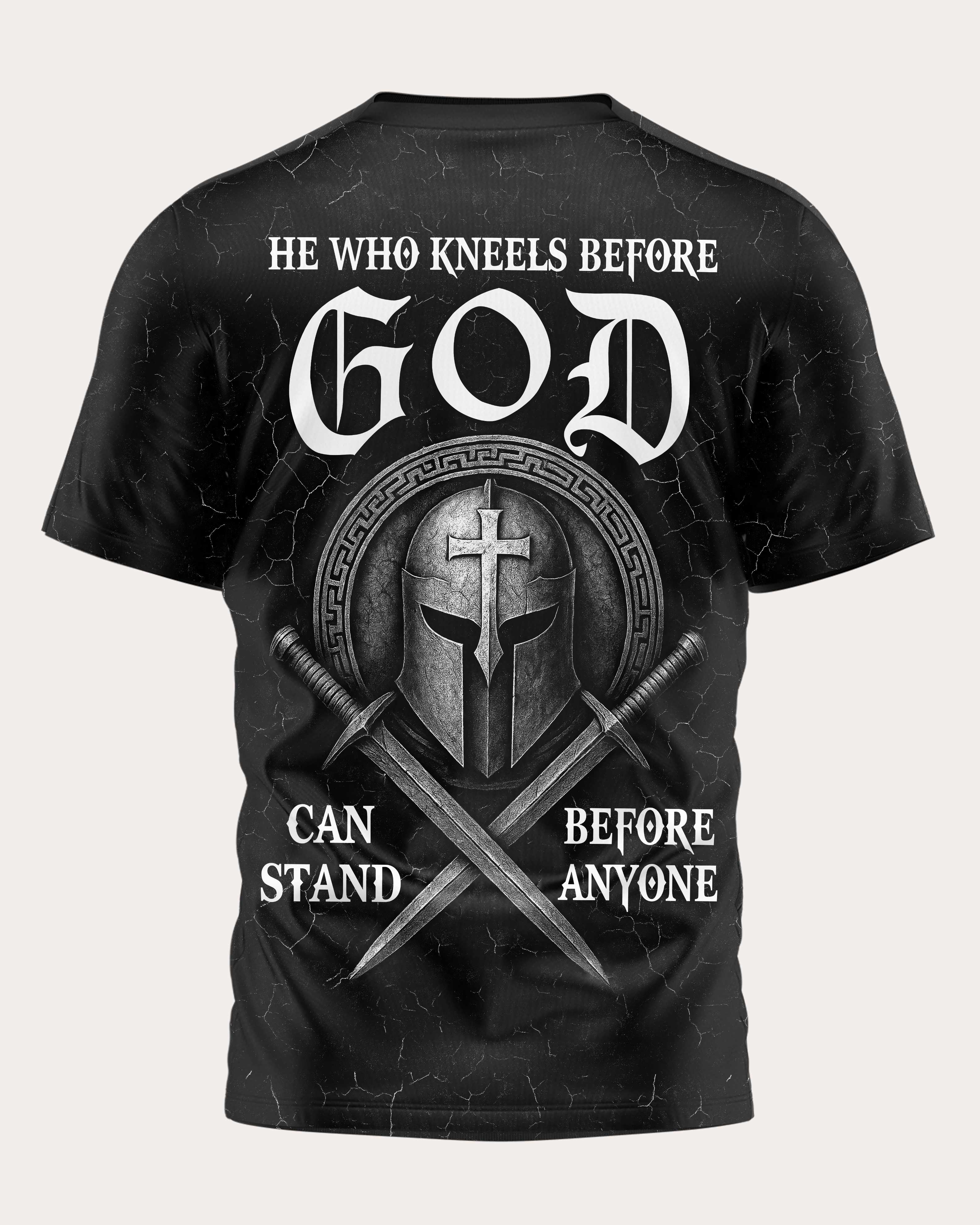 He Who Kneels Before God Can Stand Before Anyone All Over Print T-Shirt