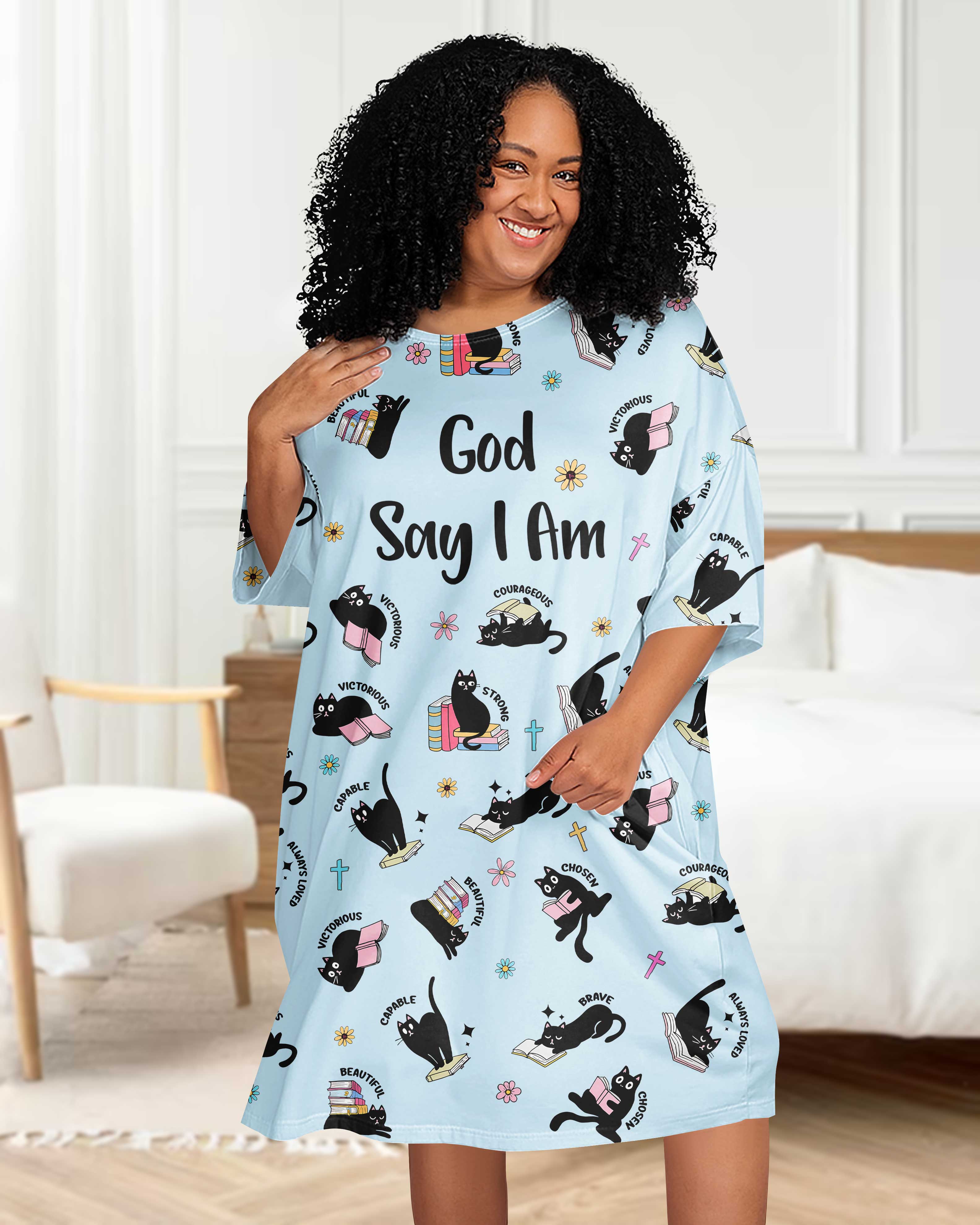 God Say I Am All Over Print Sleep Tee