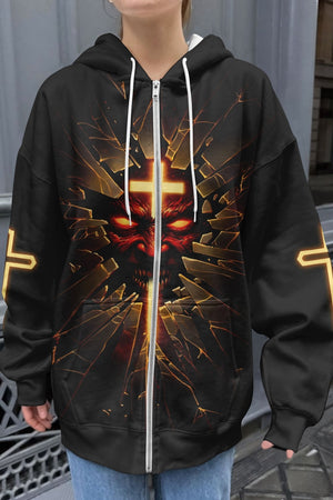 The Devil Is A Liar All Over Print Zip Hoodie