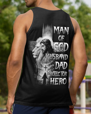 Man Of God Husband Dad Protector Hero Shirt